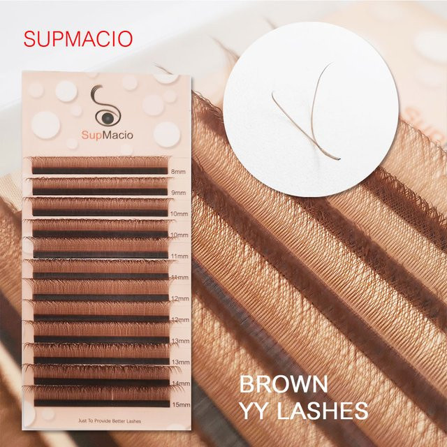 Supmacio Wimpernverlängerung YY-Form, Brown, 7 mm, C/D Curl, Unisex - Bild 1
