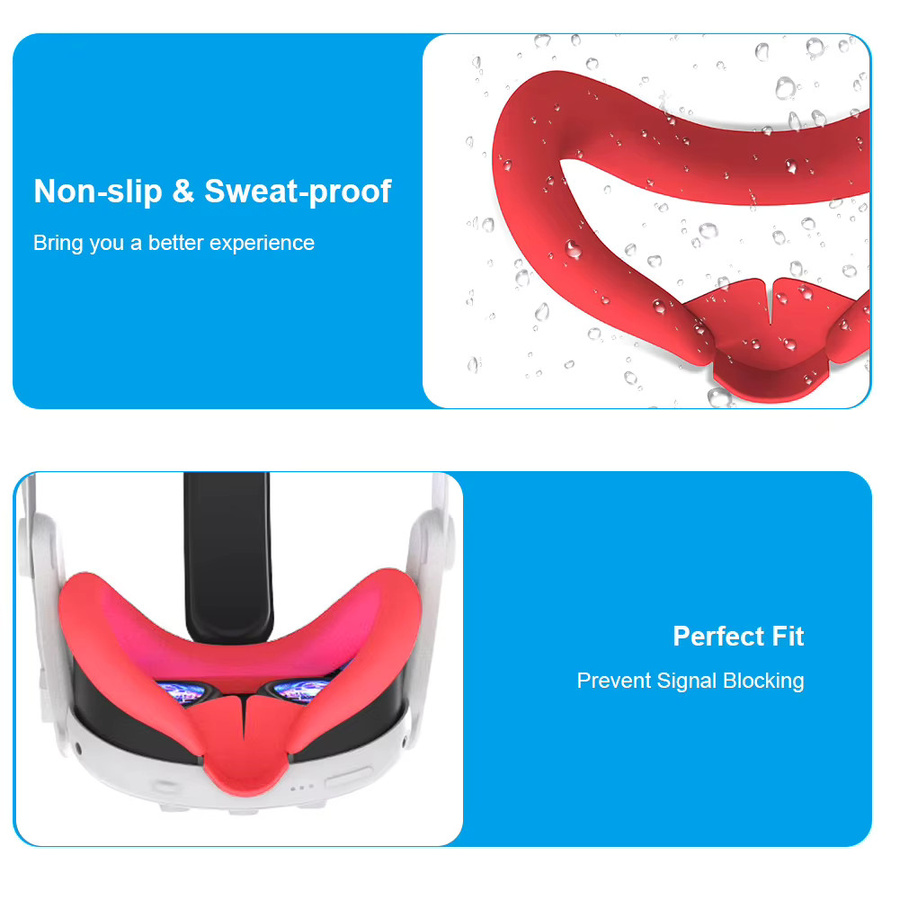 Silikon-VR-Gesichtsmaske für Meta Quest 3, lichtdichte und waschbare Ersatzpolsterung in Weiß - Bild 4