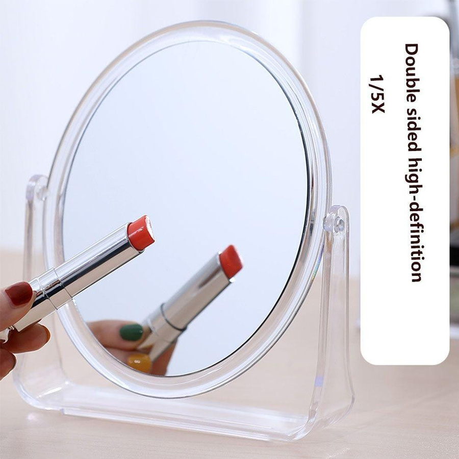 Tianlei Schminkspiegel, 5-fach Vergrößerung, 360° drehbar, transparent, Unisex - Bild 1