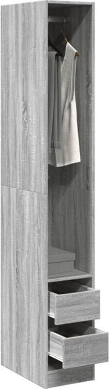Vidaxl Kleiderschrank Grau aus Holzwerkstoff in minimalistischem Design, B/T/H: 30 x 50 x 200 cm - Bild 1