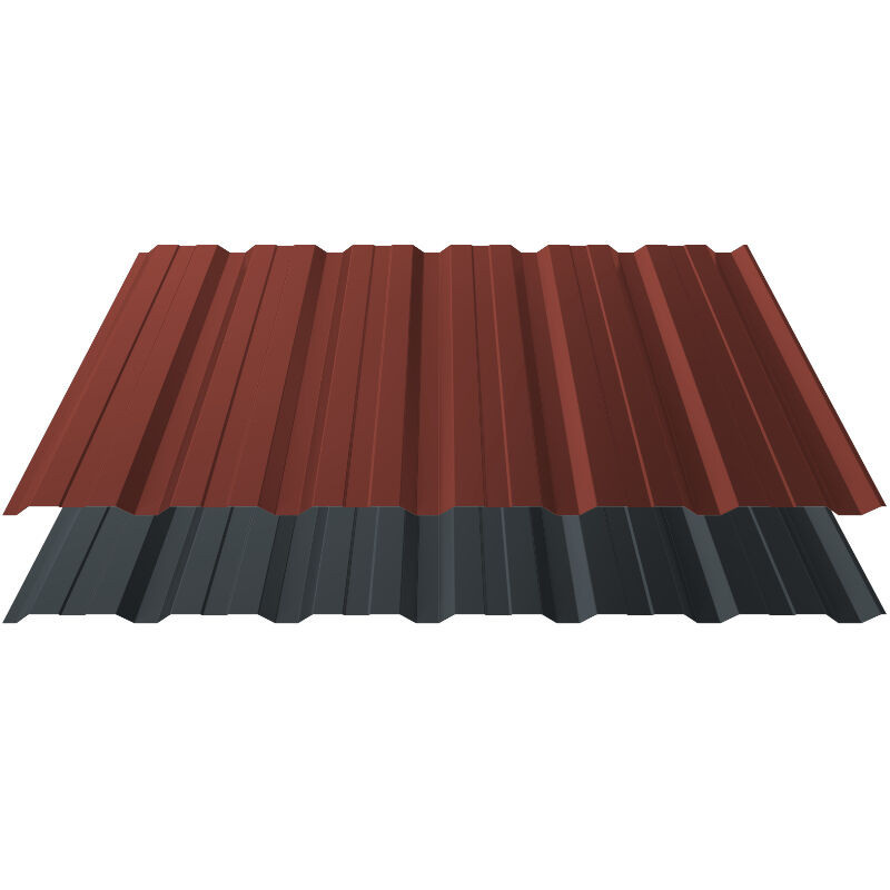 Trapezblech T18+ Wand Blachotrapez GmbH aus Stahl in Rot mit 25 µm Polyesterbeschichtung und 0,75 mm Materialstärke - Bild 1