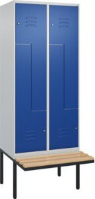 C+P Z-Spind Classic PLUS Sitzbank mit 4 Fächern, Buche-Hartholz und Zylinderschloss, B/T/H: 212 x 80 x 81,5 cm - Bild 1