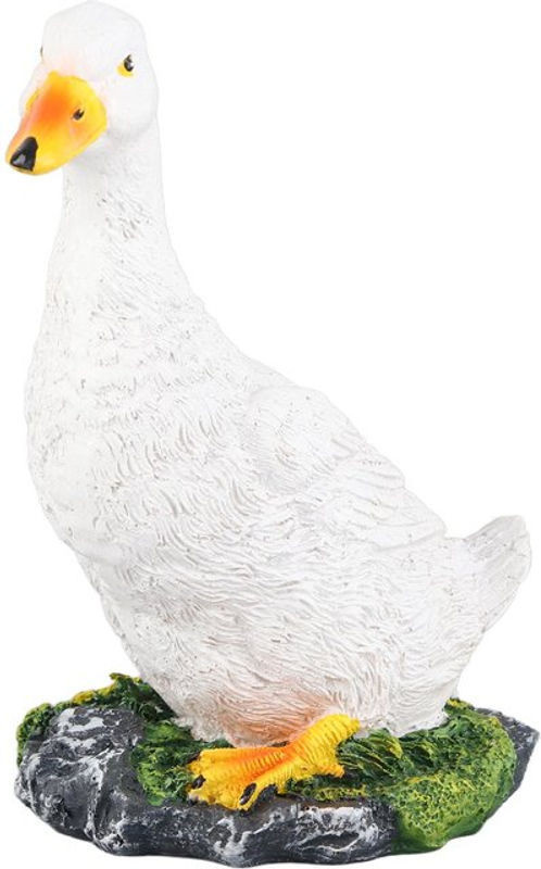 CosyHome Weiße Entenstatue aus Kunstharz als Tierfigur für die Gartendekoration - Bild 1