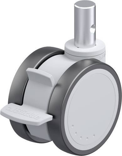 Blickle Kunststoff-Doppelrolle LKDG-PATH 100K-FI-ZA55 in Grau/Silber mit 100mm Rad-Durchmesser und 100kg Tragfähigkeit - Bild 1