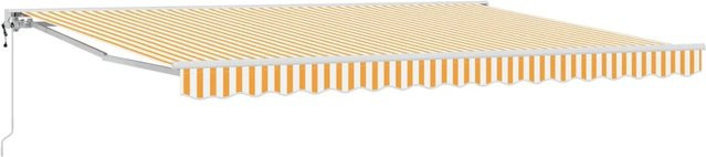 vidaXL Elektrische Ausziehbare Markise mit Fernbedienung in Gelb und Weiß, B: 450 cm, T: 350 cm - Bild 1