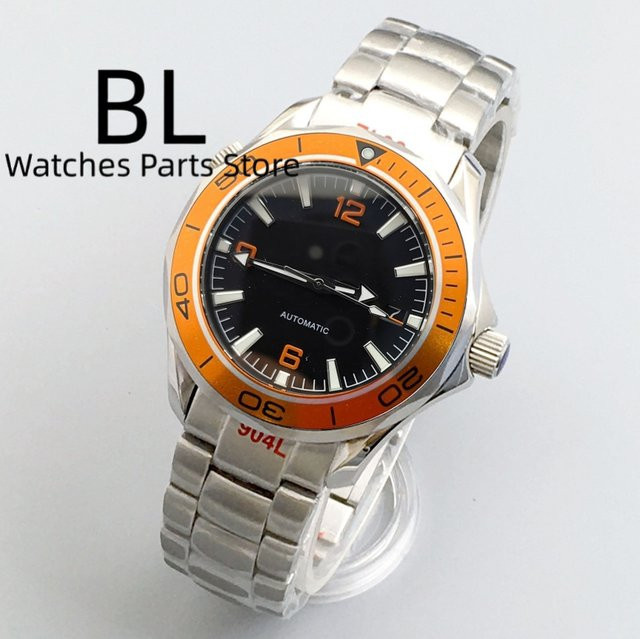 BLIGER Armbanduhr Automatik, Edelstahl, 41 mm, Herren, orangefarbene Lünette, Saphirglas - Bild 1
