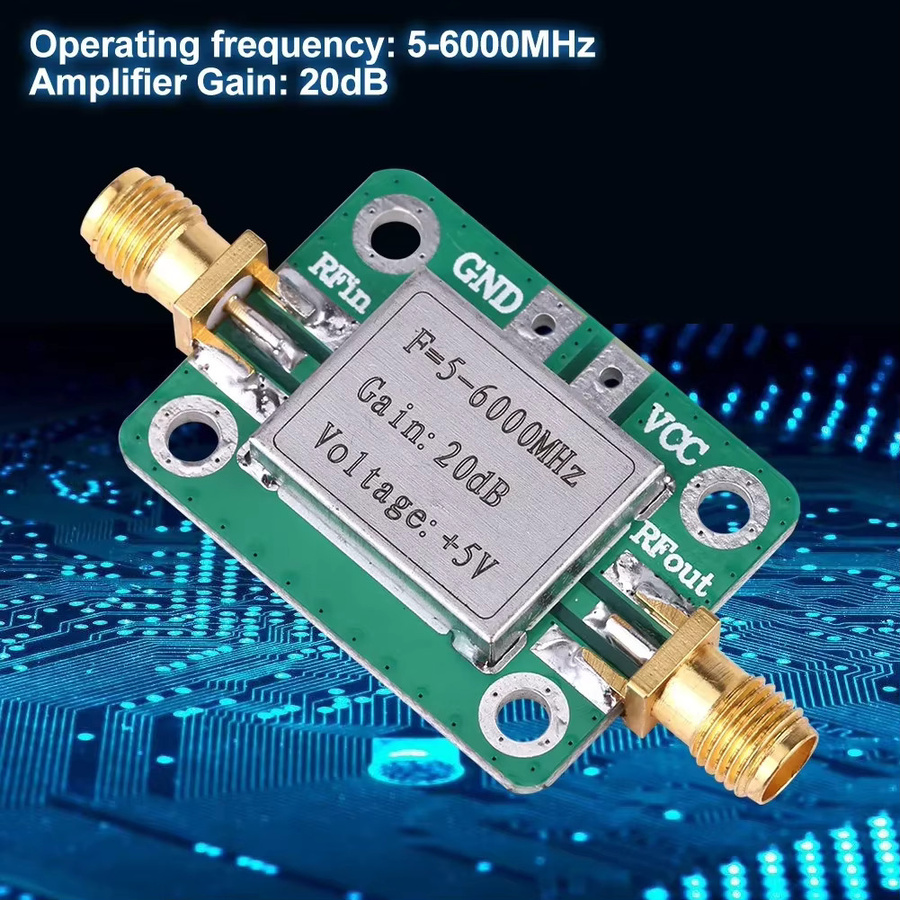 KKMOON Breitband RF Leistungsverstärker Modul 5-6000 MHz mit 20 dB Verstärkung in Grün - Bild 2