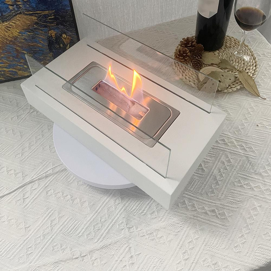 Artleeh Indoor Tischfeuerstelle aus Metall in Schwarz für Innen und Außen - Bild 4
