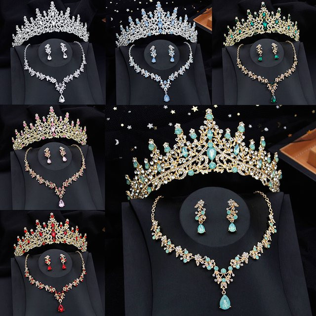 Schmuck-Set Cenmon, Messing, Kristall, Grün, Damen - Bild 1