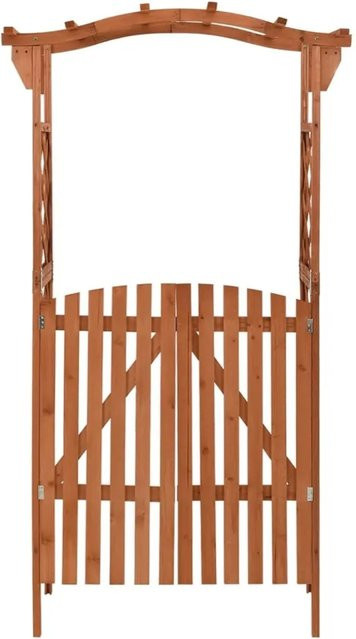 vidaXL Pergola mit Tor aus Tannenholz in Braun, B/T/H: 116 x 40 x 204 cm - Bild 1