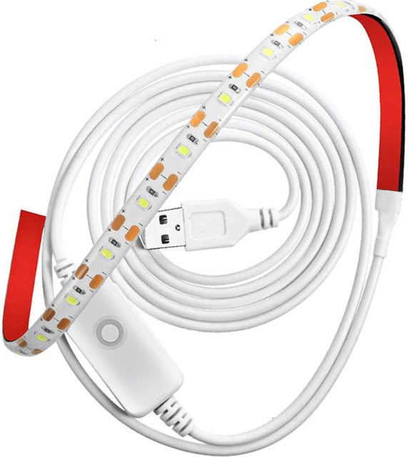 Acosh Neon LED-Lichtleisten-Set für Schrankküche und Möbel, SMD, warmweiß, USB 5V mit Schalter, weiß - Bild 1