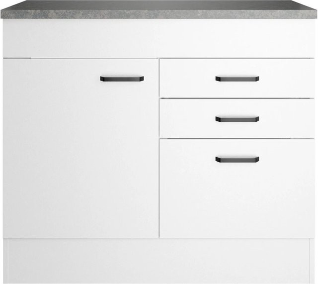 OPTIFIT Spülenunterschrank Bonn214 Weiß, B/T/H: 100 x 60 x 88 cm - Bild 1
