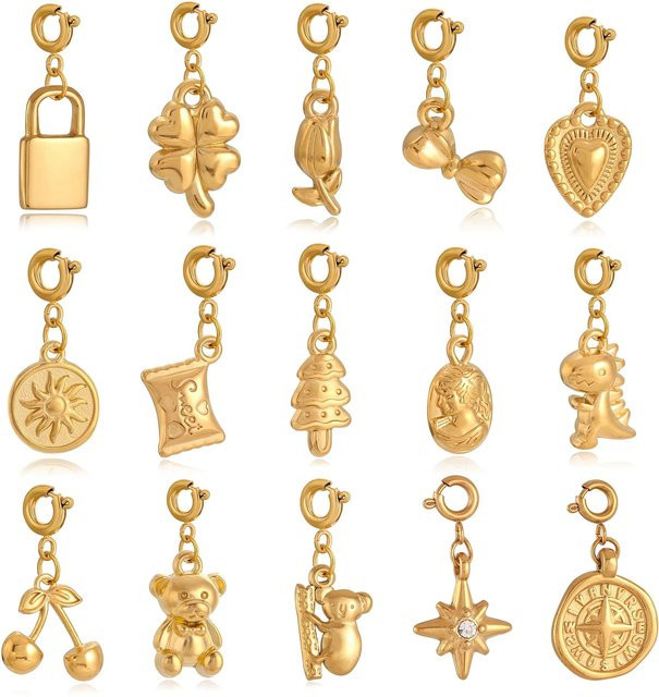 Halskette Anhänger Edelstahl, Gold, Unisex - Bild 1