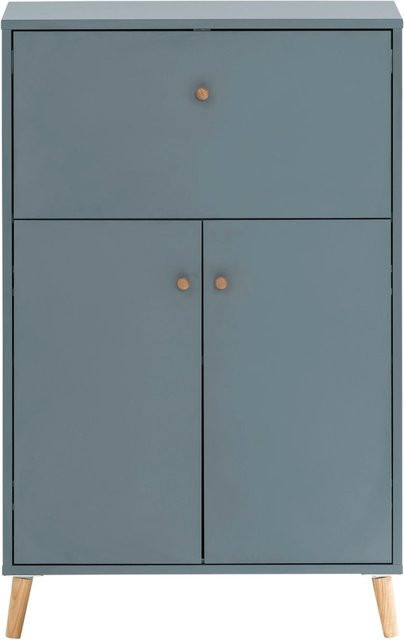 PROREGAL Ausklappbarer Schreibtisch Jaguar Blau mit 4 Fächern und 2 Flügeltüren, B x H x T: 101,7 x 65,2 x 39 cm - Bild 1
