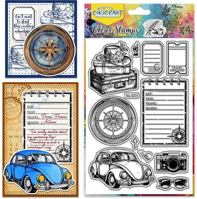 Transparenter Vintage-Stempel mit Sonnenbrillen-Motiv für DIY-Kartenherstellung und Bastelarbeiten - Bild 1