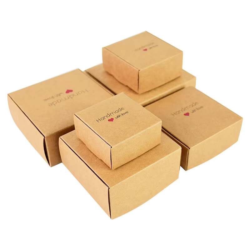 6er Set Kraftpapier Geschenkboxen in Braun für Weihnachten, Geburtstag und Hochzeit - Bild 4