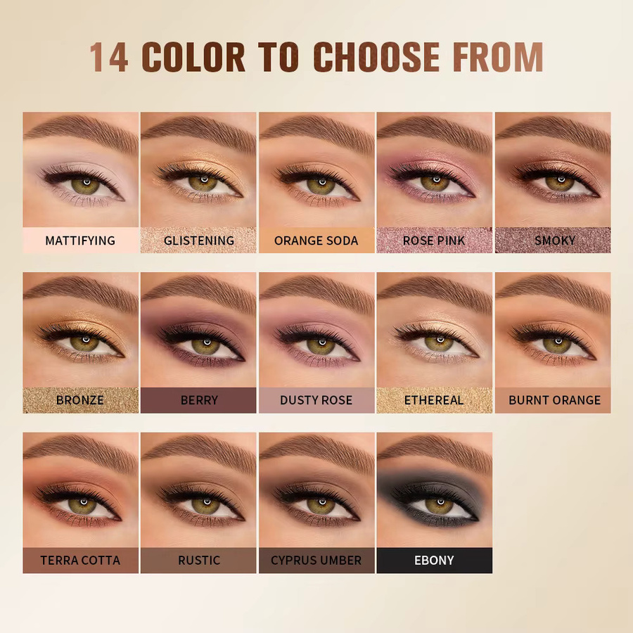 lakerain Lidschatten-Palette, 14 Farben, Glänzend und Matt, Unisex - Bild 4