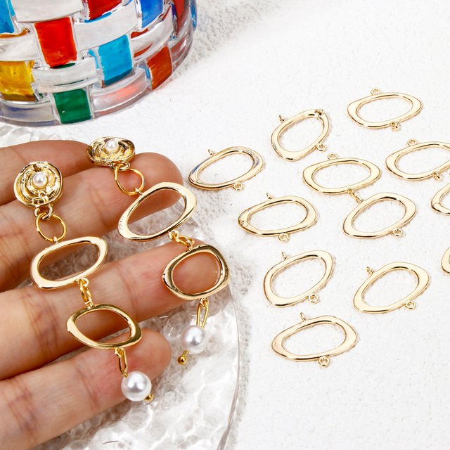 8seasons Charms, Messing, Gold, Geometrisch, Damen, 18mm x 15,5mm - Bild 1