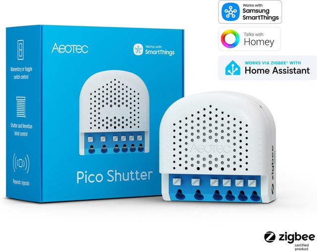 Aeotec Pico Shutter Zigbee Rollladenschalter, Weiß - Bild 1