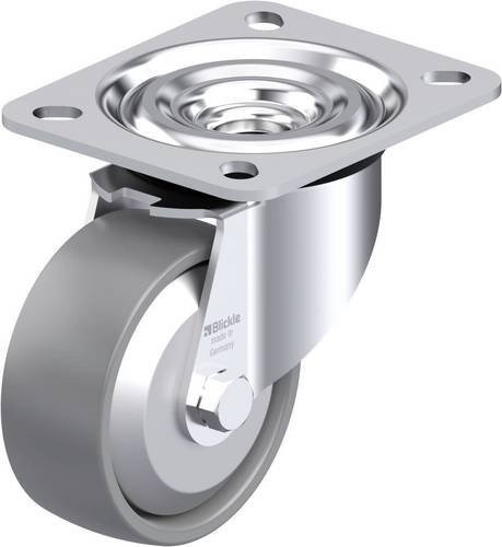 Blickle L-PO 80G-ELS-FA Stahlblech-Lenkrolle in Grau mit Kunststoffrad, Rad-Durchmesser: 80 mm, Tragfähigkeit: 220 kg - Bild 1