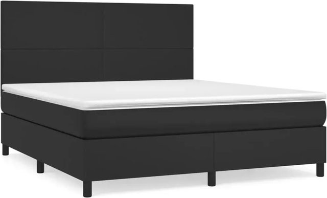 vidaXL Boxspringbett Hybrid mit Matratze Schwarz B/T/H: 160 x 200 x 128 cm - Bild 1