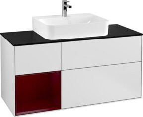 V&B Waschtischunterschrank Finion mit Wandbeleuchtung, Farbe: Weiß lackiert, Breite: 120 cm, Tiefe: 50,1 cm, Höhe: 50,1 cm - Bild 1