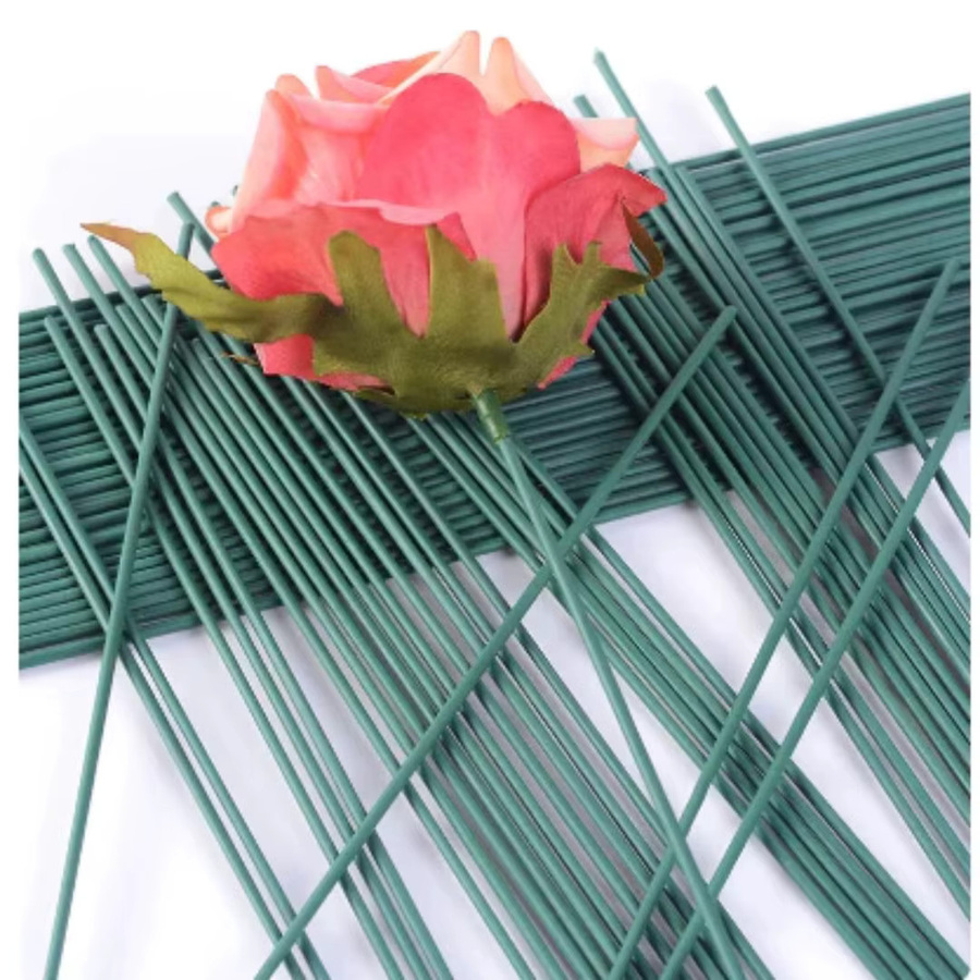 50 Stück grüne Blumendrahtstiele aus Metall für Floristen und DIY-Dekorationen, Länge: 20 cm, Durchmesser: 2 mm - Bild 3