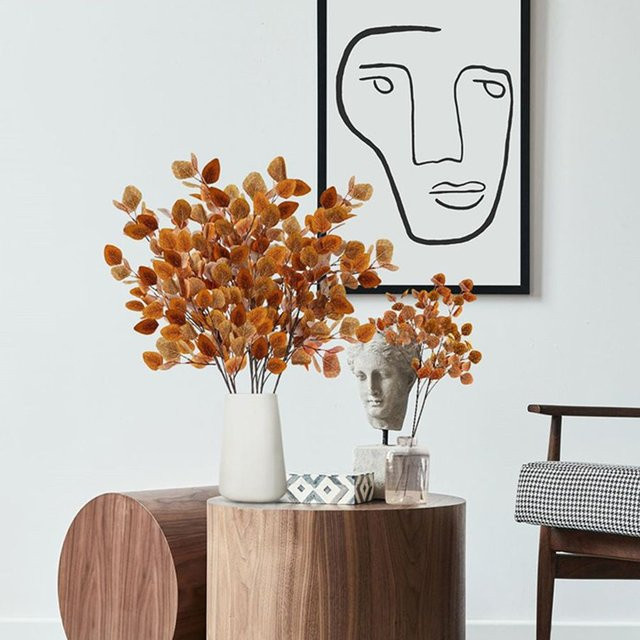 Künstliche Eukalyptus-Zweige aus Seide in Grün für Hochzeitsdekoration und Wohnaccessoires - Bild 1