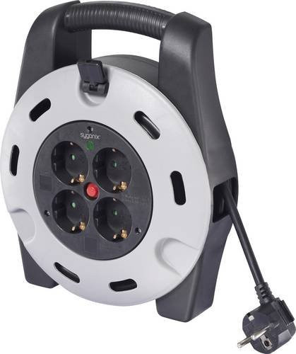 Sygonix Kabeltrommel SY-6910046 Schwarz mit 10m Kabellänge und Schutzkontakt-Stecker - Bild 1