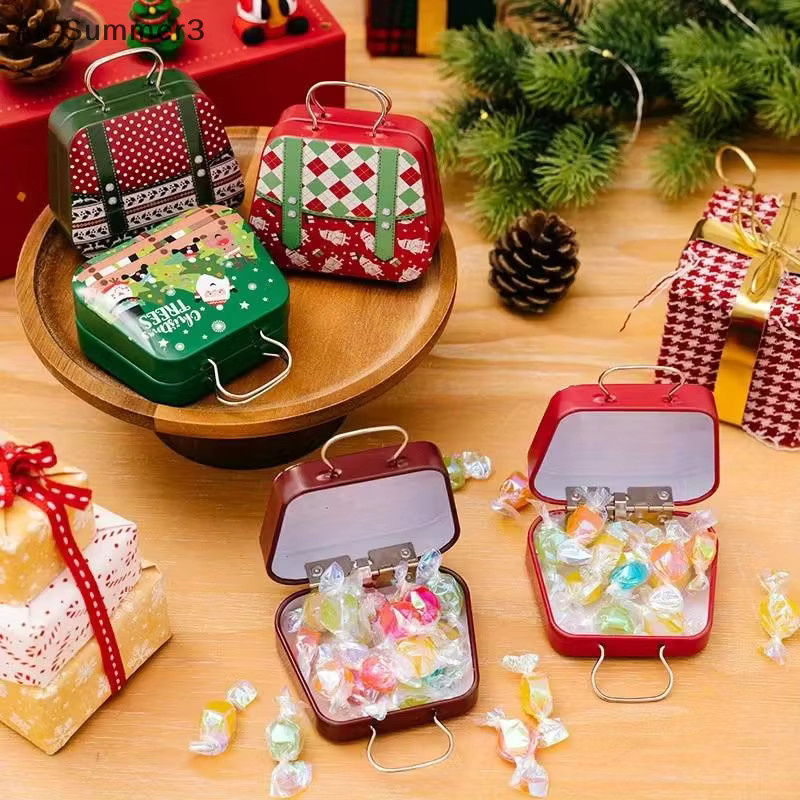 Bunte Weihnachts-Geschenkboxen aus Metall als Tragetaschen für Süßigkeiten und Kekse für Kinder - Bild 3
