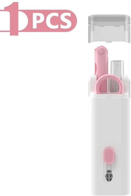 7-in-1 Tastatur-Reinigungsset von Love Home Garden in Rosa für Laptop, Airpods und Smartphones inklusive Tastenkappen-Abzieher - Bild 1