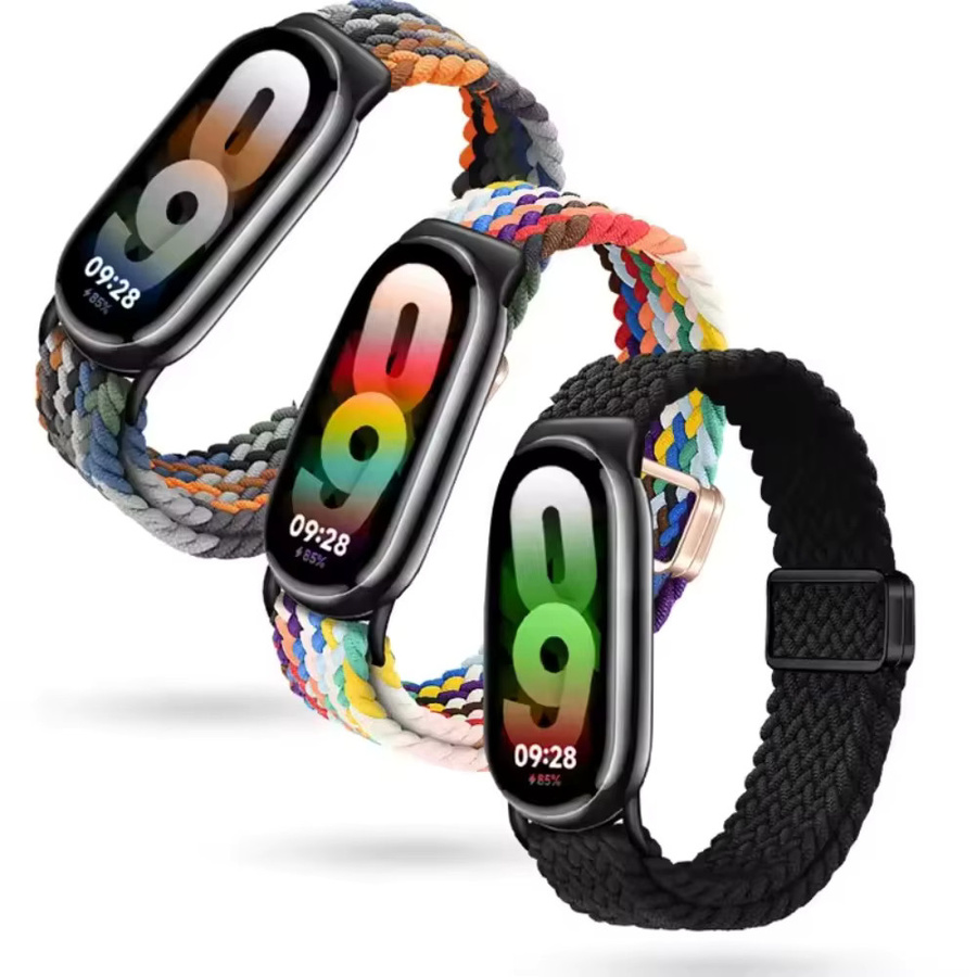 Xiaomi Miband Schutzhülle mit geflochtenem Nylonband und Keramik-Schutzbildschirm für Miband 10, 9 und 8, Multicolor, Unisex - Bild 2