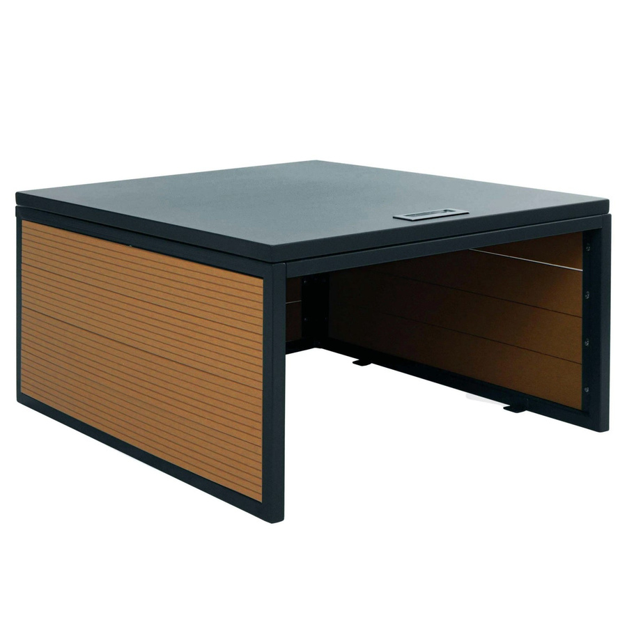 Mähroboter-Garage MCW-L45 mit Deckel aus Metall und WPC in Eiche-Optik, B/T/H: 35 x 60 x 70 cm - Bild 3
