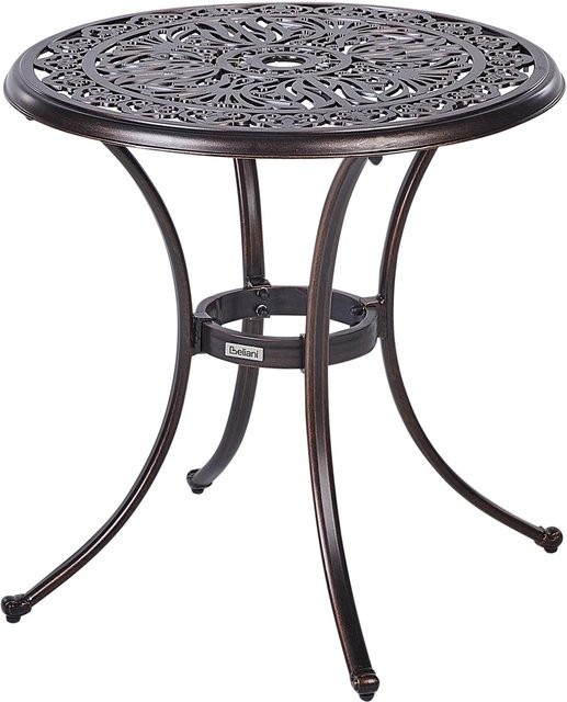 Beliani Gartentisch ANDALO in Braun aus Metall im Retro-Design, B/T/H: 68 x 68 x 70 cm - Bild 1
