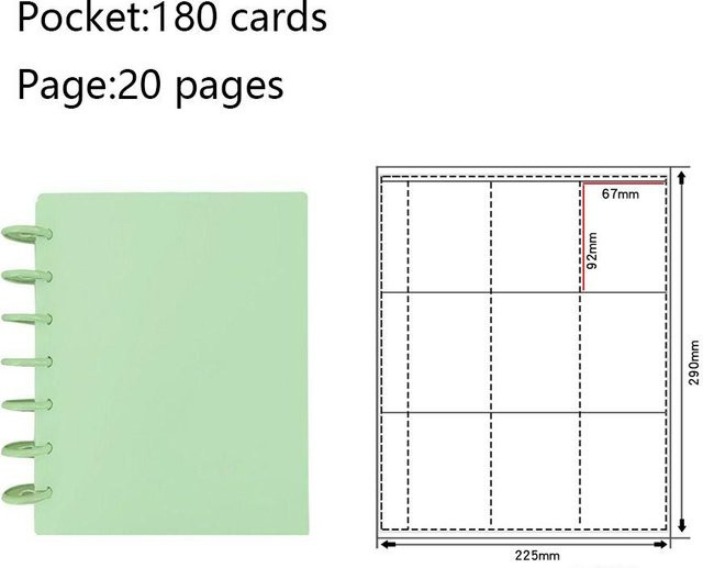 Laijing Star Chaser Fotokartenhalter Sammelbuch in Green mit mehreren Taschen für Idol-Karten, 7,6 cm - Bild 1