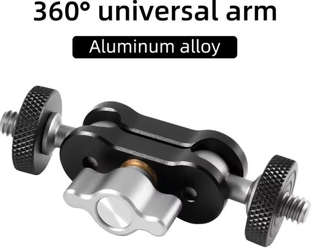Super-Klemme Kamerahalterung mit 360 Grad Kugelkopf und Magic Arm Adapter für DSLR-Kamera, GoPro, LED-Leuchten und Smartphone in Schwarz - Bild 1
