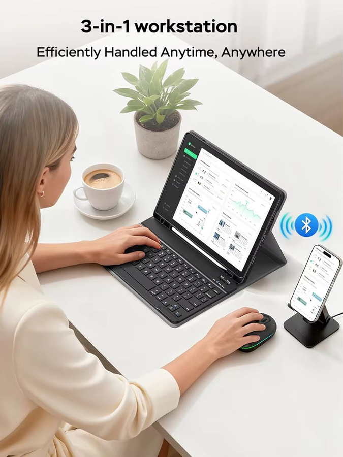 Samsung Galaxy Tab A9 Plus 11 Zoll Hülle mit abnehmbarer Bluetooth-Tastatur in Blau - Bild 6