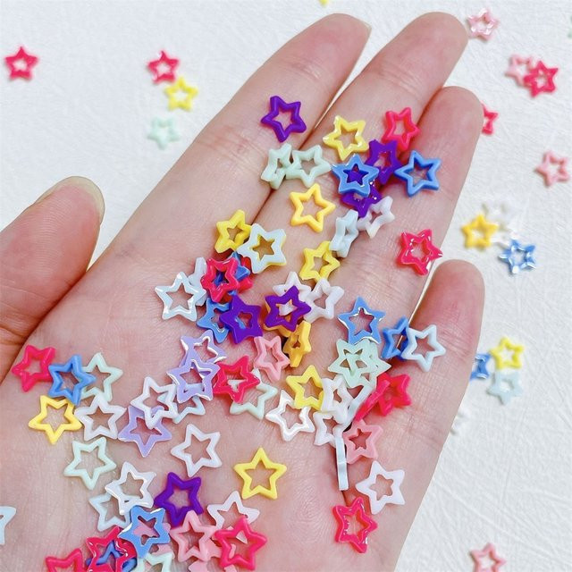 NAILFYOU Nagel Charms, Macaron Pentagramm 3D Stern, 20 Stück, Glänzend - Bild 1