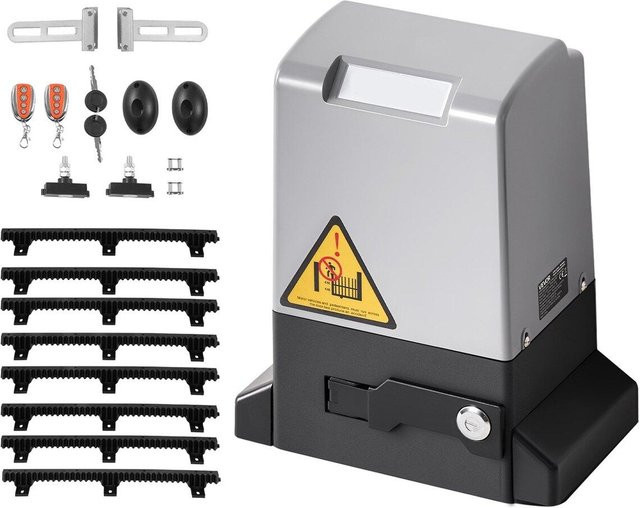 MB Elektrischer Schiebetoröffner mit 280W Leistung, Zahnstange und Infrarotsensor, Farbe: Silber - Bild 1