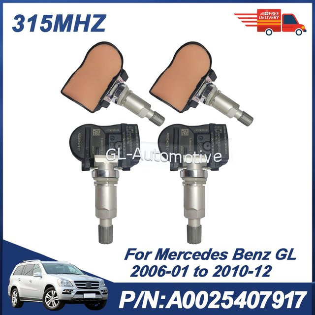 4er-Set GANGLE Reifendrucksensor TPMS 315MHz für Mercedes Benz GL Klasse 2006-2010 - Bild 1