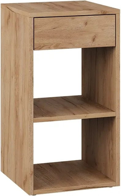 Vicco Nachttisch Dany in Eiche mit Goldakzenten und 1 Schublade, B/T/H: 35 x 65 x 45,2 cm - Bild 1