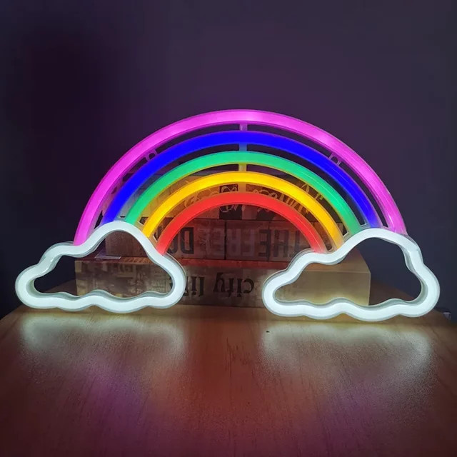 Buntes Wolken Neon LED Nachtlicht in Regenbogenfarben zur Wanddekoration für Schlafzimmer und Partys mit USB-Anschluss - Bild 1