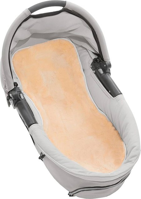 Werner Christ Baby Lammfelleinlage Patchwork in Natur und Beige aus Wolle und Baumwolle B/T: 80 x 35 cm - Bild 1
