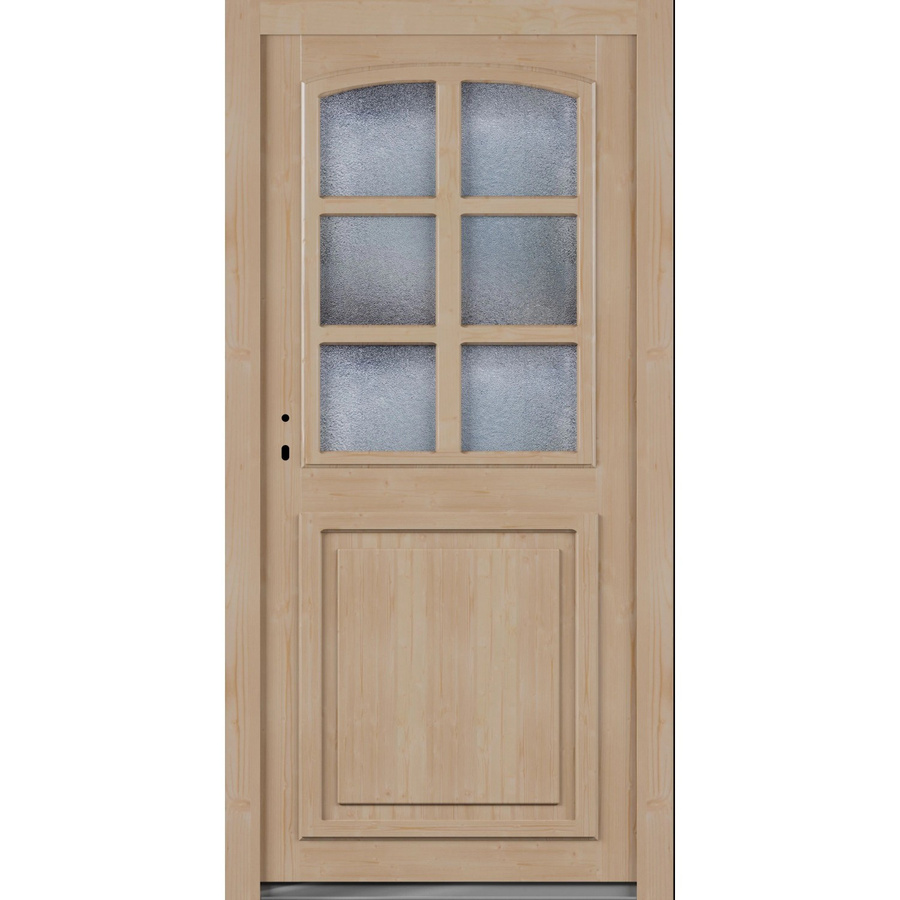 Roro Nebeneingangstür OHE 1006 Fichte mit Glaseinsatz, Farbe Beige/Braun, B: 110 cm, H: 210 cm, DIN L - Bild 2