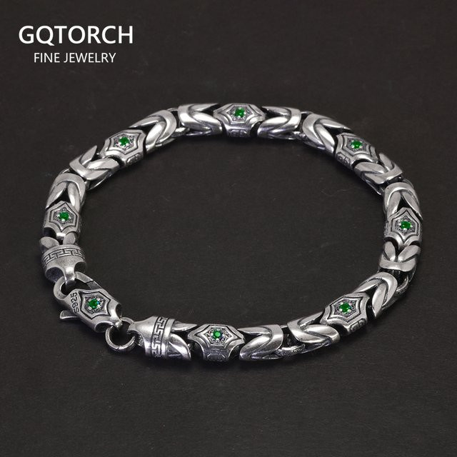 GQTorch Armband, 925 Silber, Zirkonia, Herren, Vintage - Bild 1