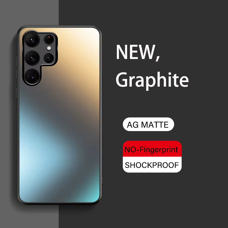 Luxuriöse Glitzer Silikon Schutzhülle mit Hartschale für Samsung S26 S25 S24 S23 S22 Ultra Plus in Schwarz mit mattem Frosted-Effekt - Bild 1