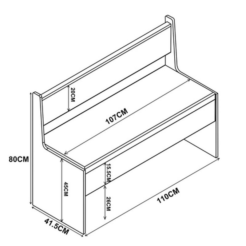 VCM Eckbank Esal mit Truhe für Esszimmer und Küche, Honig-Eiche, B/H/T: 110 x 80 x 42 cm - Bild 3