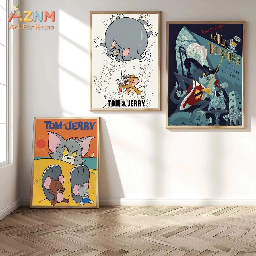 KAYOU Tom und Jerry Anime-Poster, wasserfeste Wanddekoration in Mehrfarben für dein Zuhause - Bild 3