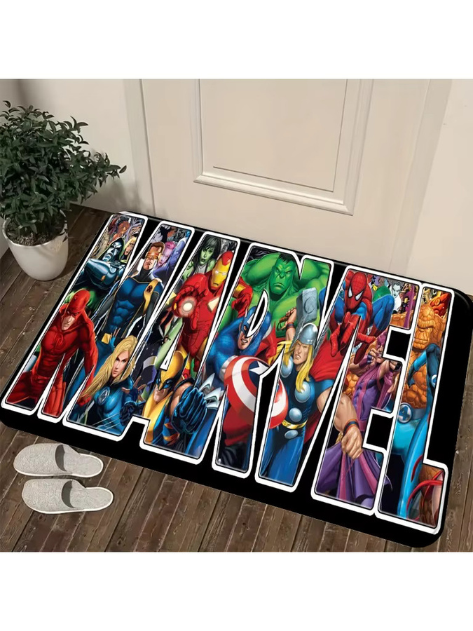 Beast Kingdom Marvel Cartoon Bodenmatte mit Iron Man, Captain America, Thor, Hulk, Spider-Man, Doctor Strange und Black Widow, Mehrfarbig, B: 60 cm, T: 40 cm, H: 1 cm - Bild 4