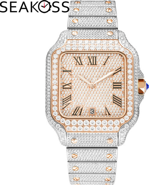 SEAKOSS Armbanduhr, Automatik, Edelstahl, Gold, Diamantbesetzt, 40 mm, Unisex - Bild 1